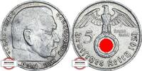 DRITTE REICH 5 Reichsmark J 367 - Paul von Hindenburg -