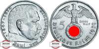 DRITTE REICH 5 Reichsmark J 367 - Paul von Hindenburg -