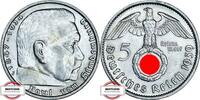 DRITTE REICH 5 Reichsmark J 367 - Paul von Hindenburg -