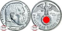 DRITTE REICH 5 Reichsmark J 367 - Paul von Hindenburg -