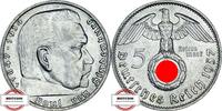 DRITTE REICH 5 Reichsmark J 367 - Paul von Hindenburg - TOP -