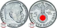 DRITTE REICH 5 Reichsmark 1936 J J 367 - Paul von Hindenburg VZ 234.28 元222.57 元 含税 ＋  83.67 元 运费