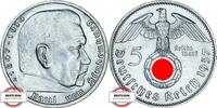 DRITTE REICH 5 Reichsmark 1937 E J 367 - Paul von Hindenburg VZ+ 711.21 元675.65 元 含税 ＋  83.67 元 运费