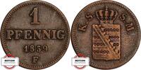 SACHSEN 1 Pfennig AKS 154 - König Johann -