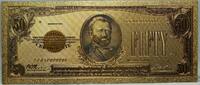 USA Banknoten 1928 $ $50 US Gold Certificate Novelty 24K Gold Foil Plated Note Bill 6 - GFN27 -