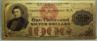 USA Banknoten 1878 $ $1000 Silver Certificate Novelty 24K Gold Foil Plated Note Bill 6 GFN35 -