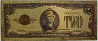 USA Banknoten 1928 $ $2 Red Seal Novelty 24K Gold-Plated Foil Note Bill 6 US Legal Tender GFN10 -