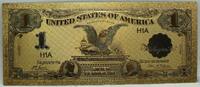 USA Banknoten $1 Silver Black Eagle Certificate Novelty 24K Gold Plated Note 6 - GFN03 -
