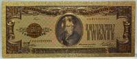 USA Banknoten $20 Gold Certificate Novelty 24K Gold Foil Plated US Note Bill 6 - GFN24 -