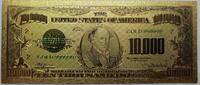 USA Banknoten Federal Reserve $10000 Note FRN Novelty 24K Gold Foil Plated Bill - GFN39 -