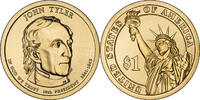USA $1 Coin 2009-D John Tyler Presidential US Golden Dollar Denver mint PRD10 -