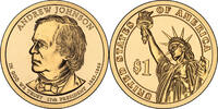 USA $1 Coin 2011-P Andrew Johnson Presidential Dollar US Golden Philadelphia PRP17 -