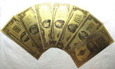 USA Banknoten 1 $2 $5 $10 $20 $50 $ Gold Certificate $ 100 Novelty Gold Foil Note Set GFS05 -