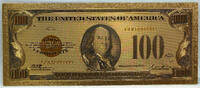 USA Banknoten $100 Gold Certificate Novelty 24K Gold Foil Plated Note Bill 6 - GFN31 -