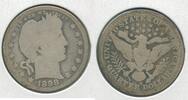 USA Barber Quarter 1898-O Silver 25c New Orleans Mint - KR135 -