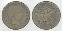 USA Barber Quarter 1901-P Silver 25c Philadelphia Mint - KR142 -