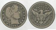 USA Barber Quarter 1905-P Silver 25c Philadelphia Mint - KR148 -