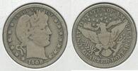 USA Barber Quarter 1908-O Silver 25c New Orleans Mint - KR160 -