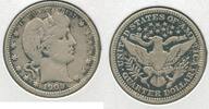 USA Barber Quarter 1909-P Silver 25c Philadelphia Mint - KR163 -