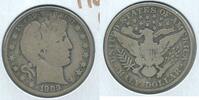 USA Half Dollar 1909-O Silver Barber 50c New Orleans Mint - KR308 -