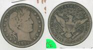 USA Half Dollar 1914-S Silver Barber 50c San Francisco Mint - KR321 -