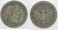 USA Barber Quarter 1914-P Silver 25c Philadelphia Mint - KR710 -