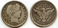 USA Quarter 1896-O Barber Silver - New Orleans Mint - BR375 -