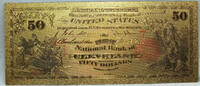 USA Banknoten 1863 $ $50 National Currency Cleveland Novelty 24K Gold Plated Note Bill 6 GFN26 -