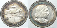 USA Half Dollar Columbian Exposition Chicago Silver - Commemorative Toning J572 -
