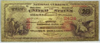 USA Banknoten 1875 $ $10 Territorial National Bismarck ND Novelty 24K Gold Plated Note GFN21 -