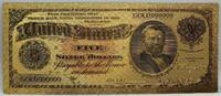 USA Banknoten 1886 $ $5 Morgan Back Dollar Silver Certificate 24K Gold Foil Note Bill - GFN13 -