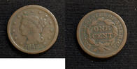 USA Large Cent Braided Hair Penny -Average Circulated- BC39 -