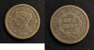 USA Large Cent Braided Hair Penny -Average Circulated- BC44 -