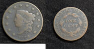 USA Large Cent Coronet Head Penny- Average Circulated- BC61 -