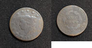 USA Large Cent Coronet Head Penny- Average Circulated- BC65 -