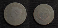 USA Large Cent Coronet Head Penny- Small Date Variety- Average Circulated- BC68 -