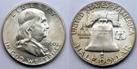 USA Half Dollar Lot of (1) Franklin 90% Silver Coin 50C Circ - AU Constitutional -