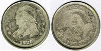 USA 10 Cents Capped Bust Silver Dime - Small - L529 -