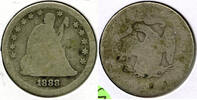 USA Quarter 1888-S Seated Liberty Silver - San Francisco Mint - L576 -