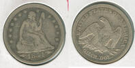 USA Seated Liberty Quarter 1854-P 25C Silver Coin - RK380 -
