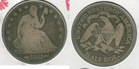 USA Seated Liberty Half Dollar 1873-P Silver 50C Coin - RK385 -