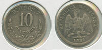 Weltmünzen 10 Centavos Mexico Silver Coin - RK395 -