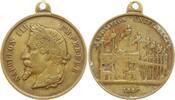 Frankreich, Kaiserreich, Paris, Stadt Tragbare Messingmedaille Napoleon III., 1852 - 1870, Exposition Universelle, Ausstellungsgebäude -