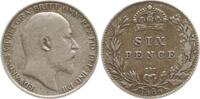 Großbritannien 6 Pence Edward VII., 1901 - 1910 -