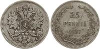 Finnland 25 Penniä Nikolaus II. von Russland, 1894 - 1917 -