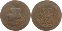 Russland 2 Kopeken Elisabeth I., 1741 - 1761, Überprägung auf Kopeke 1755 -