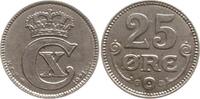 Dänemark, Königreich 25 Öre 1921 Christian X., 1912 - 1947 Sehr schön 25.10 元 含税 ＋  83.67 元 运费