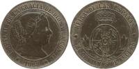 Spanien, Königreich 2 1/2 Centimos Isabel II., 1833 - 1868, Sevilla, Mzz.: 7-strahlige Sterne -