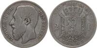 Belgien, Königreich 2 Francs Leopold II., 1865 - 1909 -