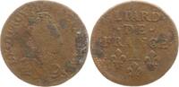 Frankreich, Königreich Liard de France Ludwig XIV., 1643 - 1715, Corbeil -